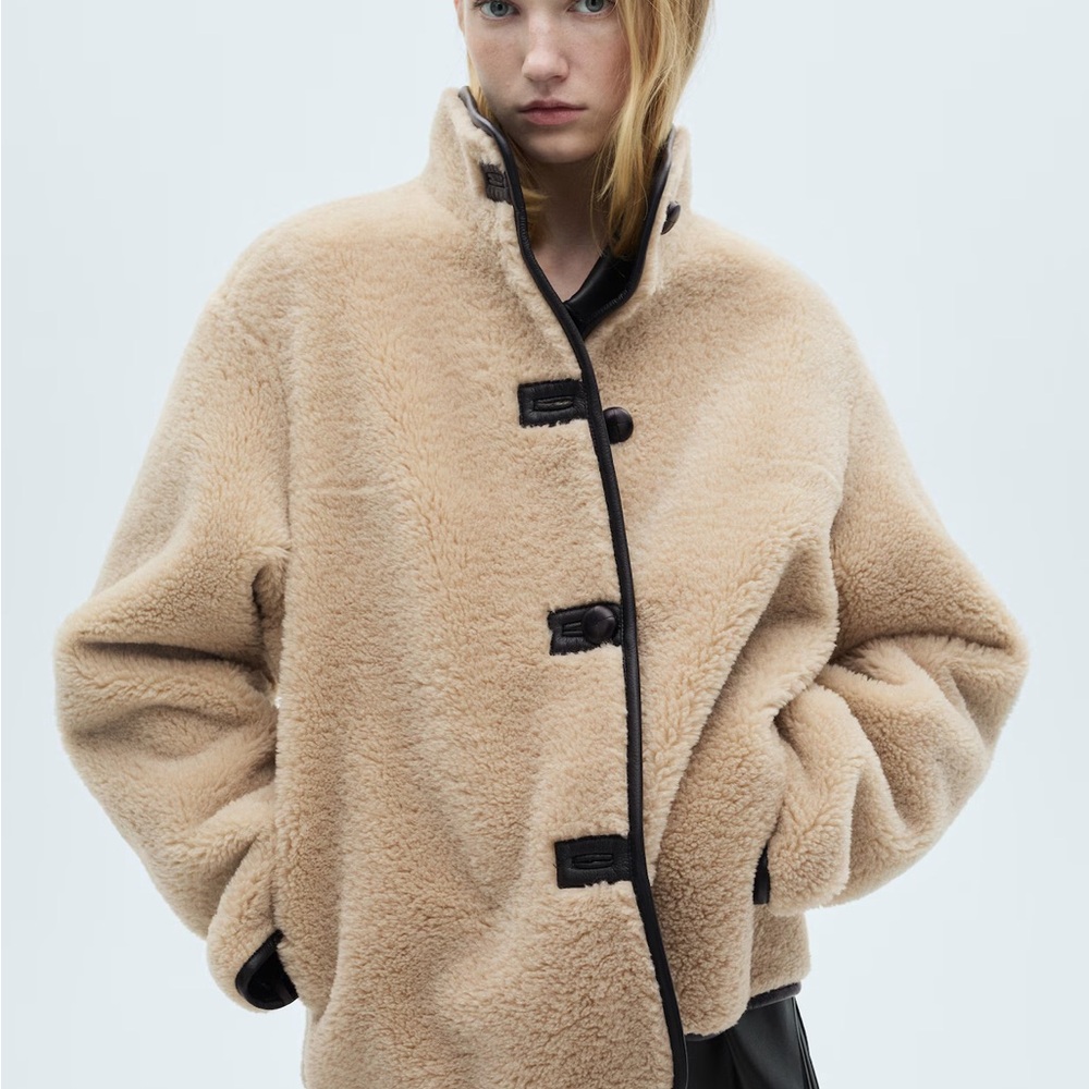 Mango Tan Fleece Jacket